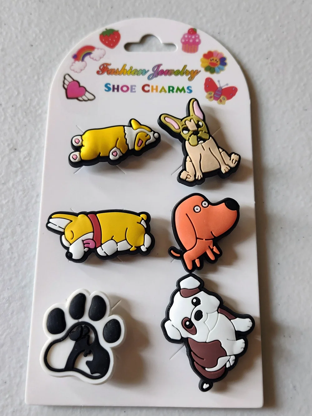 Fashion Jewelry Yellow & Orange Dog Shoe Charms Set